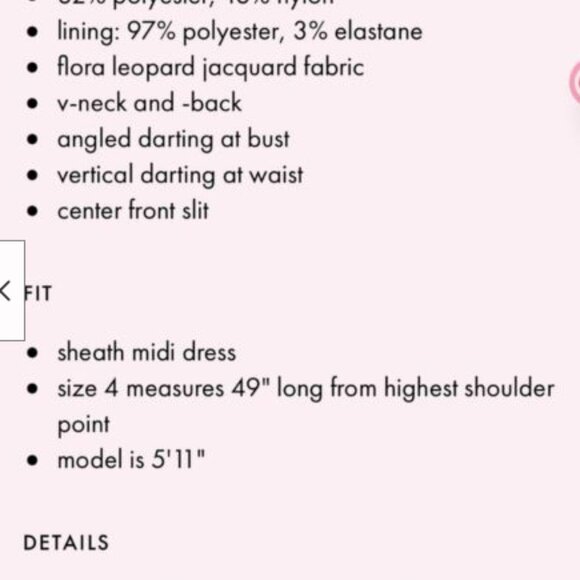 Kate Spade Floral Leopard Jacquard Midi Sheath Dress Size 12 - Picture 4 of 9